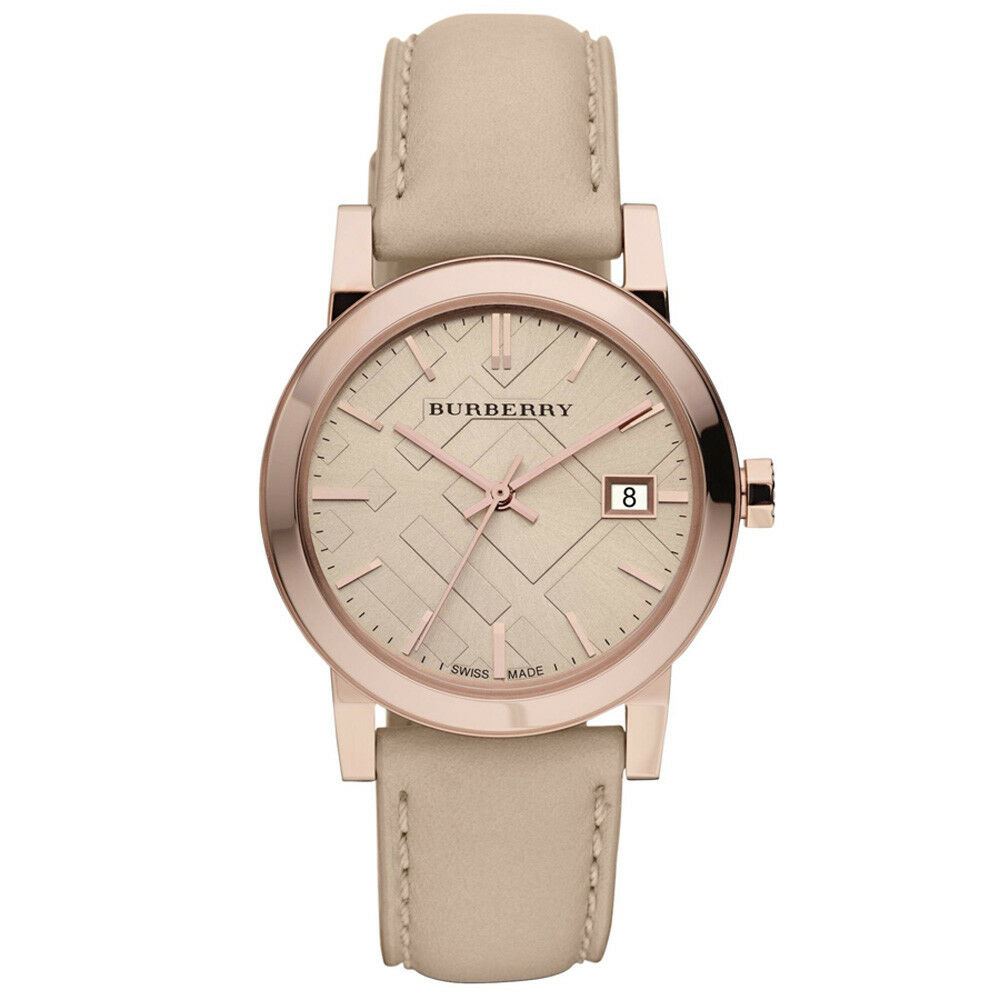 Burberry BU9109 Roségold-Ton Beige Check Zifferblatt Damen Uhr