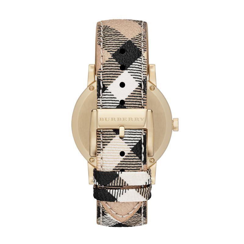 Burberry BU9026 Die City Champagner Zifferblatt Check Armband Damen Uhr