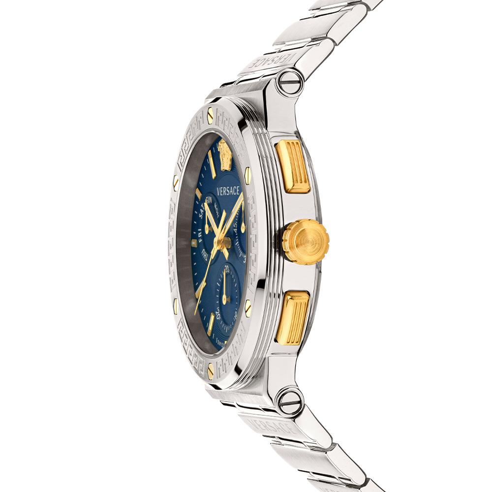 Versace VEZ900221 Blaue 43 mm Greca Logo Herrenuhr